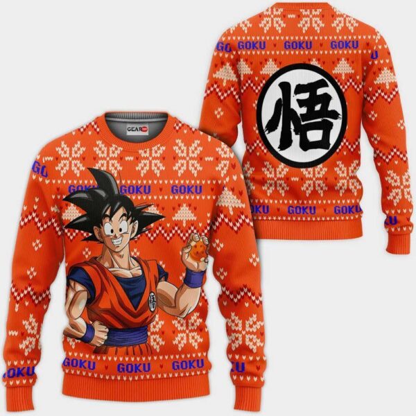 Giftngon Goku Ugly Christmas Sweater Custom Anime Dragon Ball Xmas Gifts For Kids UG07062028