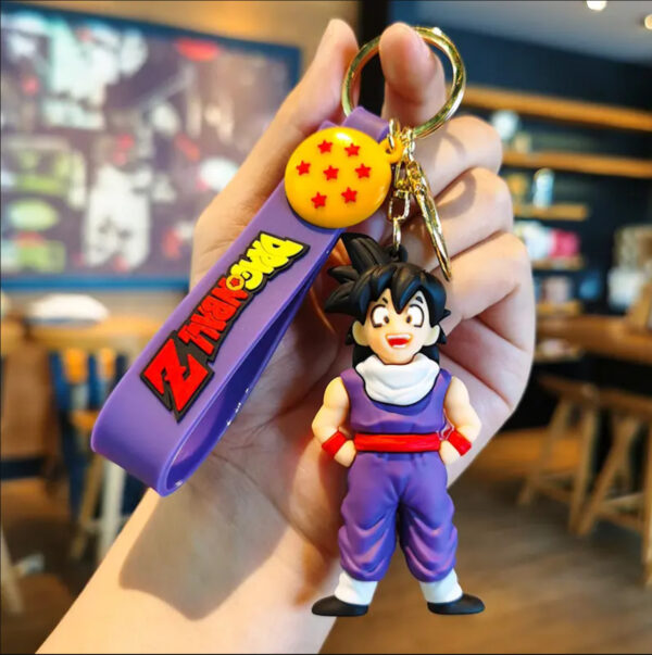 Gohan 3D Rubber Keychain with Purple Strap and Pendant KC07062146