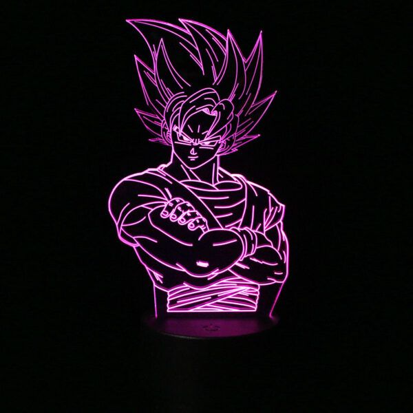 Goku 3D Night Light 16 Colors Changing Touch LED Desk Lamp Remote Control Visual Hologram Illusion Bedroom Kids Gift Table Light LA10062184