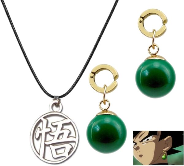 Goku Earrings Necklace Son Goku Black Cosplay Prop Accessories Metal Pendant JE06062030
