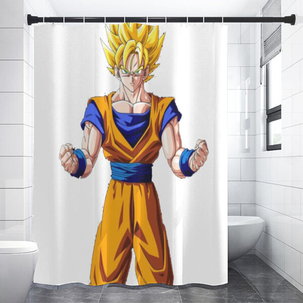 Goku Transformation Thunder Black Super Saiyan Shower Curtain SC10062091