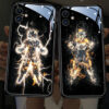 Goku Vegetto Flash Night Glowing LED Tempered Glass Phone Case for iPhone 15, 14, 13, 12, 11 Pro Max, XR Plus PC06062045