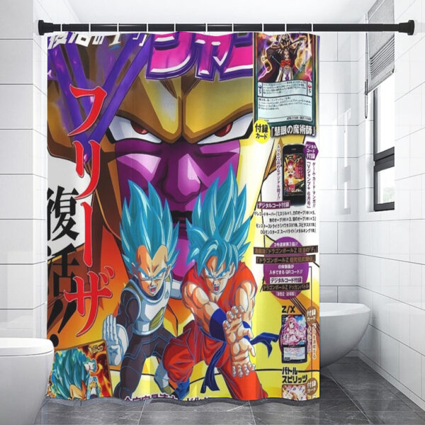 Golden Frieza Super Saiyan God Goku Vegeta Blue Hair 3D Shower Curtain SC10062114