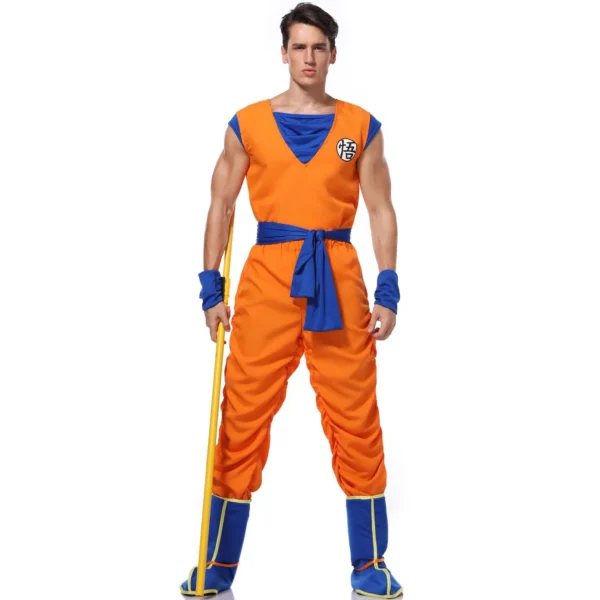 Halloween Anime Adult Orange Suits Son Goku Cosplay Costume Superheroes Jumpsuit CO07062438