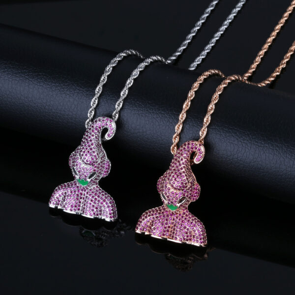 Hip Hop Jewelry Anime Majin Buu Men Necklaces & Pendant Jewelry Iced Out Chain Cubic Zircon Necklace Man Gifts JE06062079