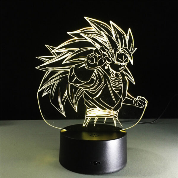 Lover Dragon Ball Z Figure Goku Super Saiyan 3 LED Night 3D Lamp Light Figure Vegeta Jiren Broly 7 Colors Touch Table Lamp Gift LA10062158