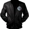 Men s Black Leather Bomber Jacket Inspired by Goku BO10062000