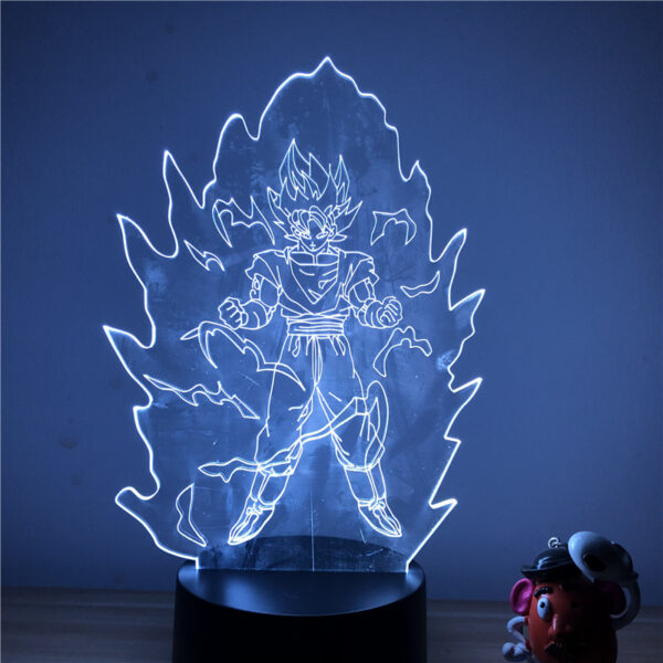 Naa Dragon Ball Z Figure Goku Lightning Super Saiyan LED Night 3D Lamp Light Figure Vegeta Broly 7 Colors Table Lamp Model Gif LA10062152