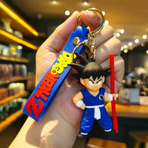 New Anime Dragon Ball Keychains Figure Son Goku Action Figures Toys Golden Cudgel Doll Bag Pendant Car Keyring Boy Festival Gift KC07062396