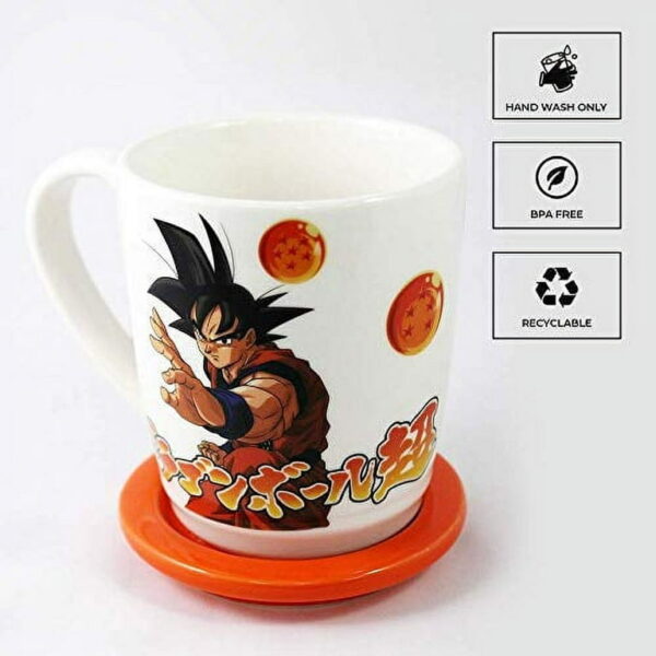 Official Licensed Dragon Ball Super Coffee Mug with Coaster Set Featuring Goku MG06062055