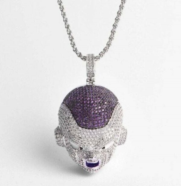 Pave Diamond Frieza Pendant, White & Purple Round Cut JE06062096