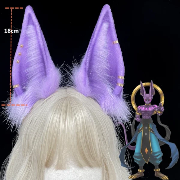 Purple Hakaishin Anubis Beerus Wolf Dog Ears Hairband CO07062510