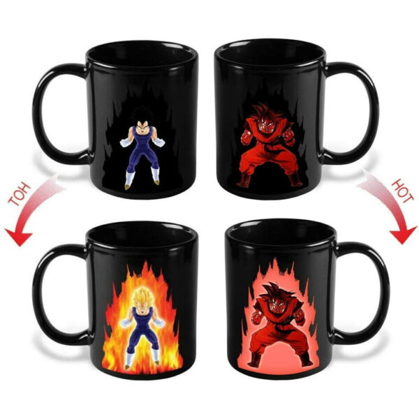 Set of 2 Vegeta and Goku Dragon Ball Z Color Changing Heat Reactive Coffee Mugs MG06062078