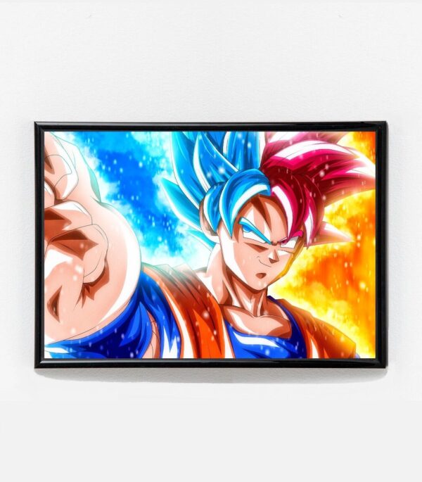 Split SSJ God Goku Framed Art Poster PO11062319