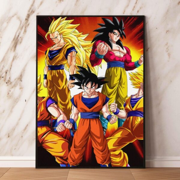 Super Blue Goku Canvas Paintings Japanese Anime Tribute PO11062183