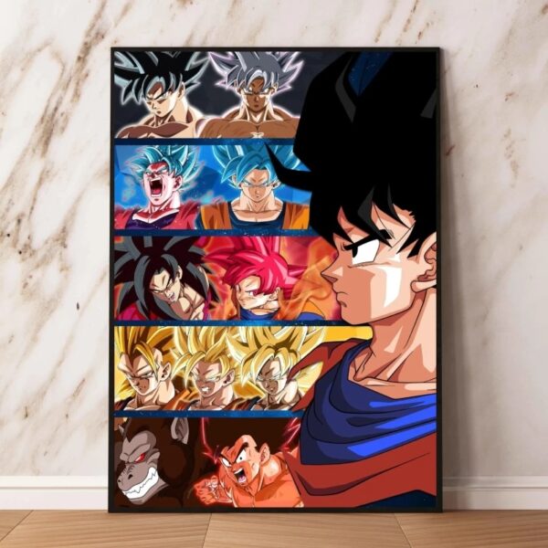Super Saiyan Canvas Kakarotto Painting Master Roshi Posters Dragon Ball HD Print Kuririn Wall Art Pictures Home Decor With Frame WA07062265