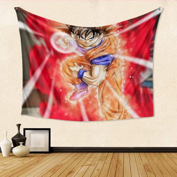 Super Saiyan Goku Red Kaioken Energy Impact Tapestry TA10062064