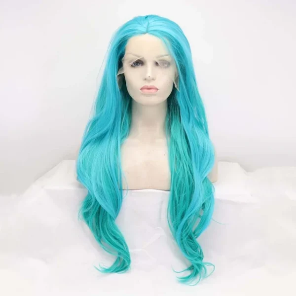 Sylvia Wig Blue Green Synthetic Lace Front Wigs For Women CO07062401