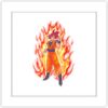 Trends International Gallery Pops Dragon Ball Super Super Saiyan God Goku Wall Art Poster, 12 x 12 , White Framed Version WA07062045