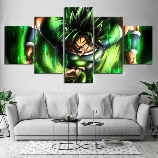 Unframed 5 Piece Cartoon Canvas Paintings Dragon Ball Super Broly Movie Poster Animation Wall Art for Home Decor Gift WA07062356