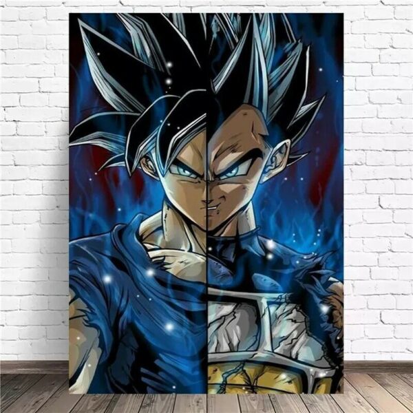 Vegeta Goku Poster Print Wall Art Canvas 60x90cm No Frame WA07062281