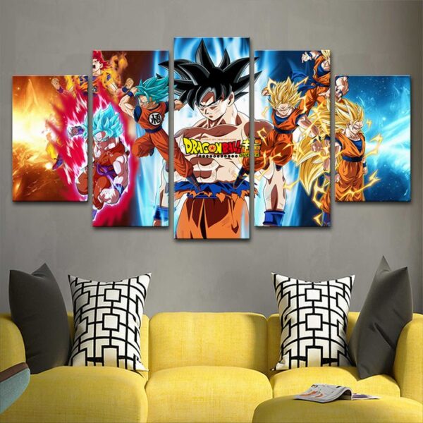 Vintage Canvas Posters Home Decoration Dragon Ball 5 Panels TA10062229