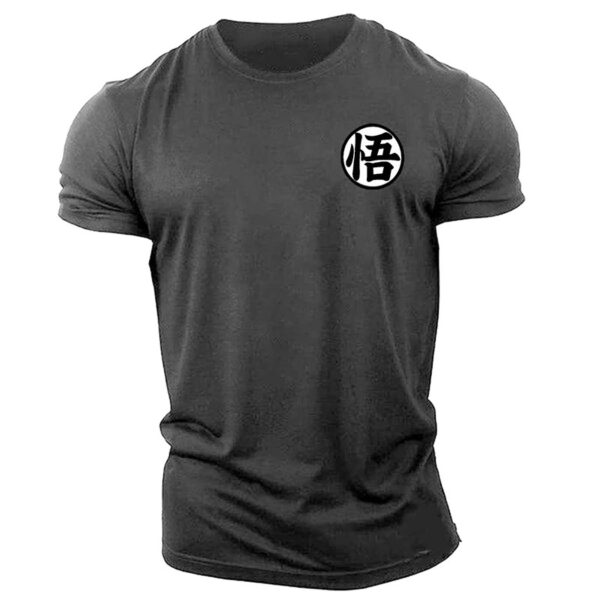Workout Men s Gym T Shirt Goku Print Short Sleeves T Shirt SW11062553
