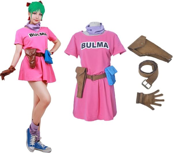 miccostumes Women s Costume Anime Cosplay Pink Dress Neckerchief With Belt and Glove CO07062372