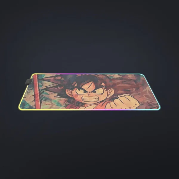 Kid Young Goku Vintage Tie Dye Painting Stylish DBZ 3D cool  LED Mouse Pad