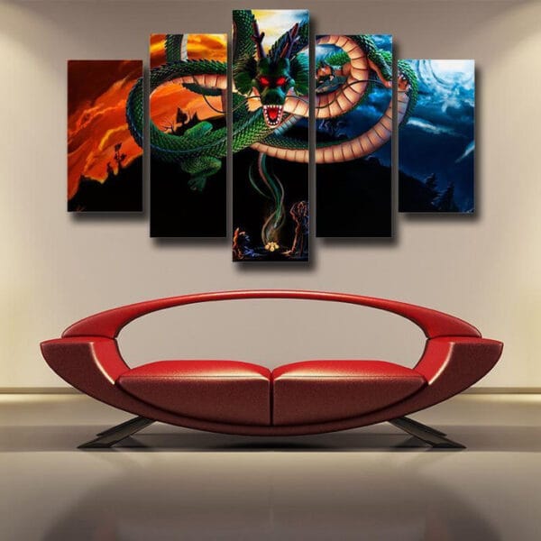 Dragon Ball God Shenron Dope Design 5pc Wall Art Decor Canvas