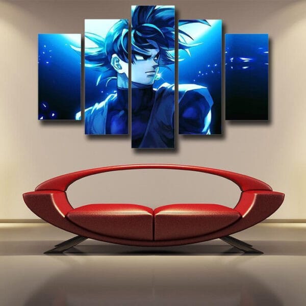 Dragon Ball Goku Black Fan Art Illustration 5pc Decor Canvas