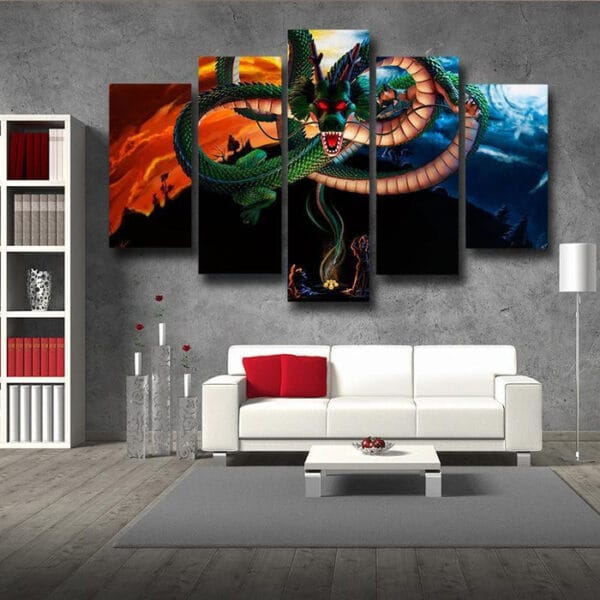 Dragon Ball God Shenron Dope Design 5pc Wall Art Decor Canvas