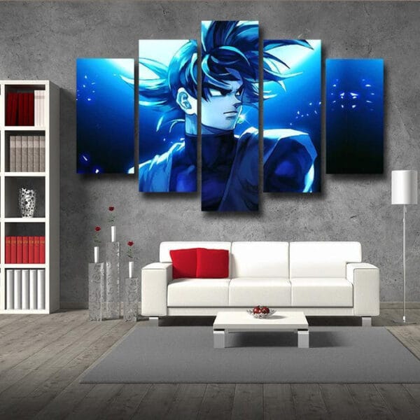 Dragon Ball Goku Black Fan Art Illustration 5pc Decor Canvas