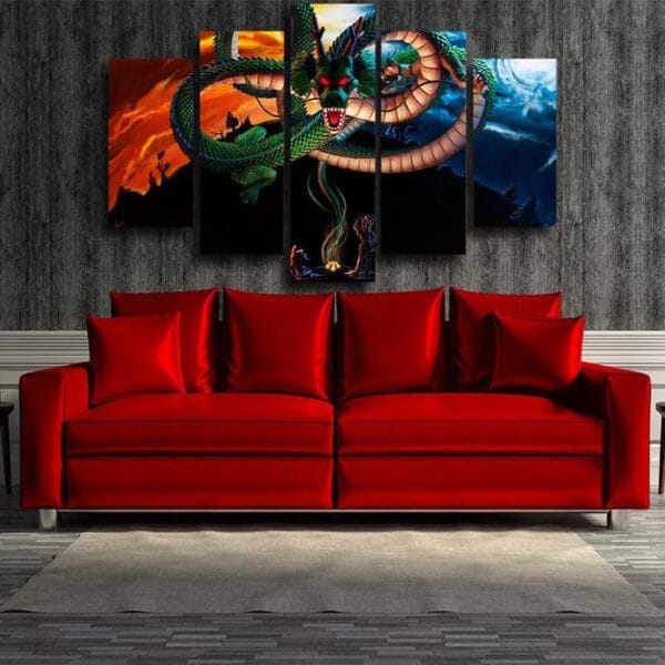 Dragon Ball God Shenron Dope Design 5pc Wall Art Decor Canvas