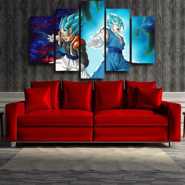 Dragon Ball Gogeta Vegito Cool Design Galaxy 5pc Wall Art Print