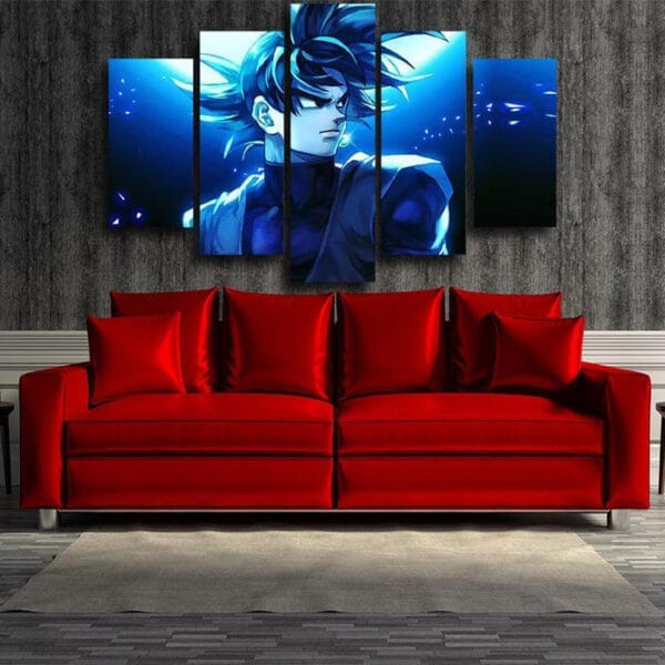 Dragon Ball Goku Black Fan Art Illustration 5pc Decor Canvas