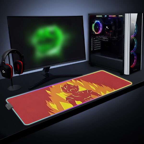 Dragon Ball Z Son Goku On Fire Its Okay To Be Super Saiyan cool LED Mouse Pad