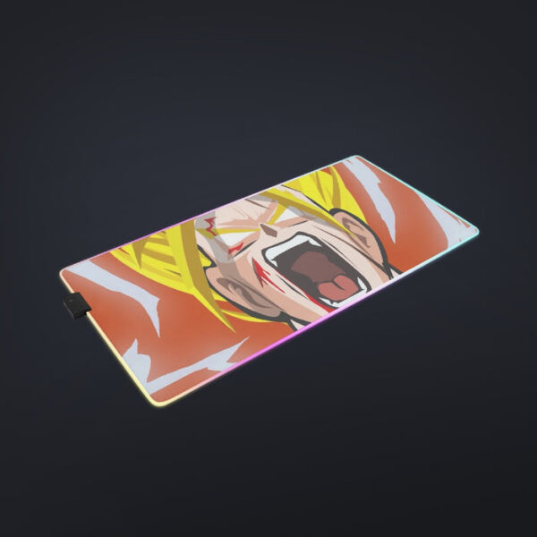 Dragon Ball Goku Super Saiyan Angry Scream Hand Drawing Design cool LED Mouse Pad