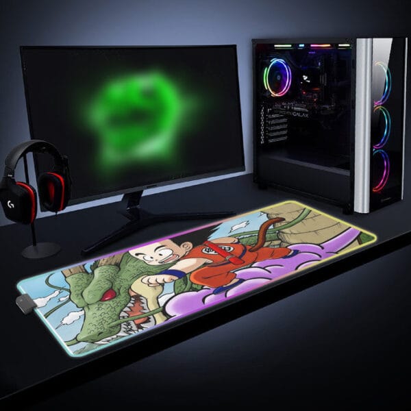 Dragon Ball  Kid Goku Flying With Shenron cool  LED Mouse Pad