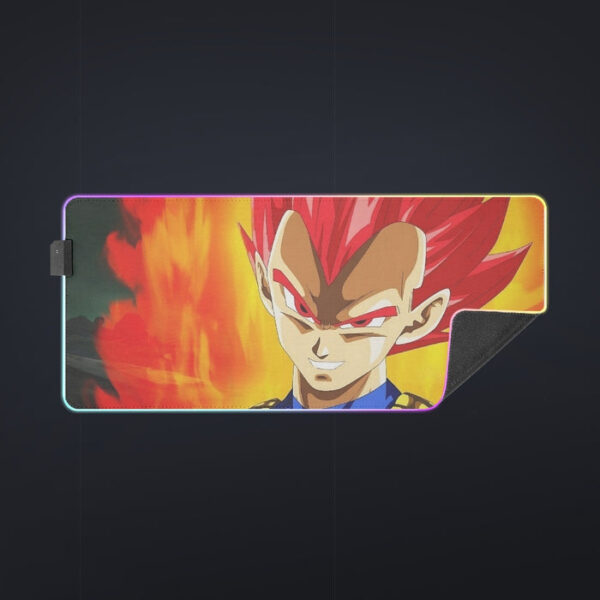 Dragon Ball Vegeta Super Saiyan Red God Vibrant Print cool LED Mouse Pad