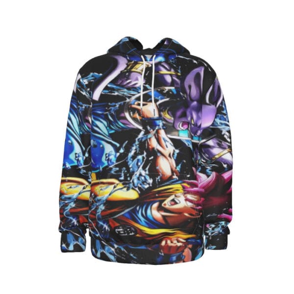 Beerus Fighting SSJ Goku  Dragon Ball Super Hoodie