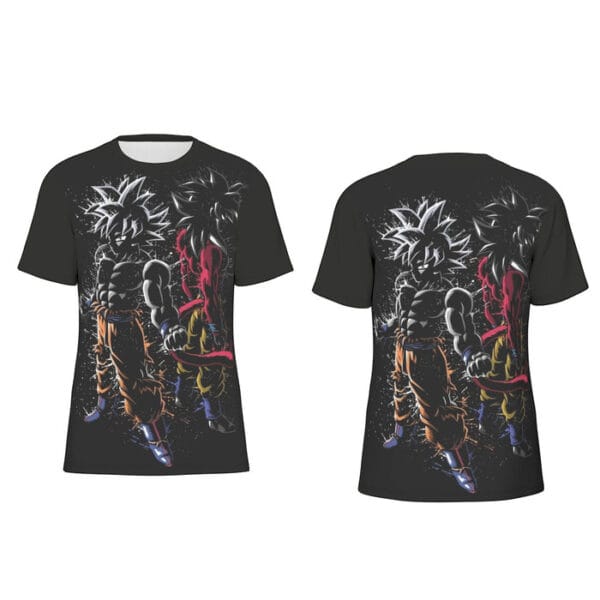 Black and White Goku UI and SSJ4 Cotton Tshirt