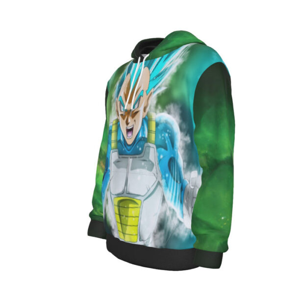 Dragon Ball Z Vegeta God Form In Blue Hair Green Hoodie