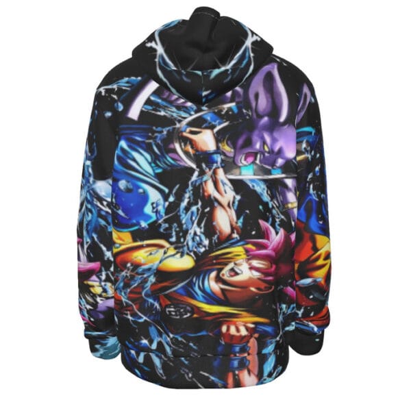 Beerus Fighting SSJ Goku  Dragon Ball Super Hoodie