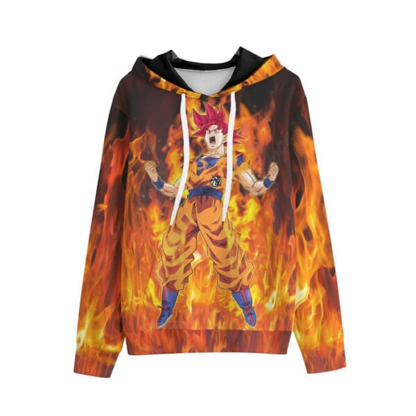 Awesome Goku Super Saiyan God Transformation DBZ Cotton Hoodie