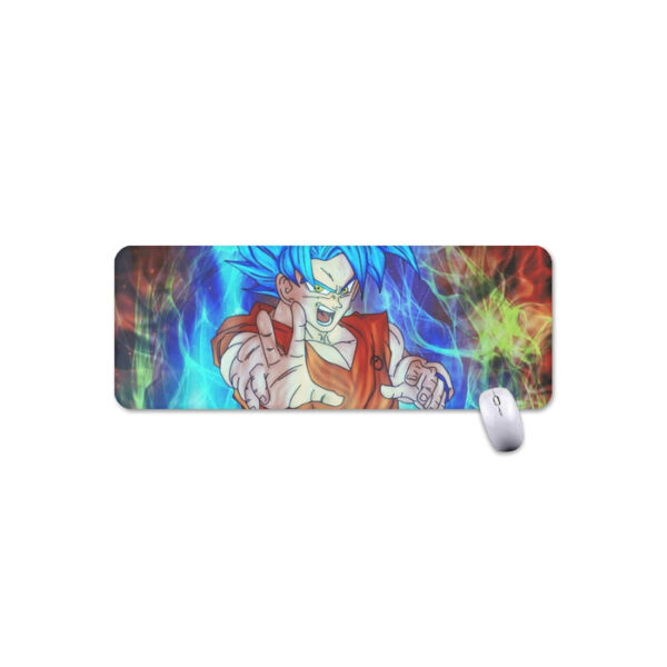 DBZ Goku Super Saiyan God Blue SSGSS Power Aura Fire Theme Design Mouse Pad