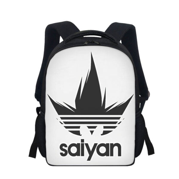 Dragon Ball Z Black Saiyan Adidas Parody Print Gray Backpack