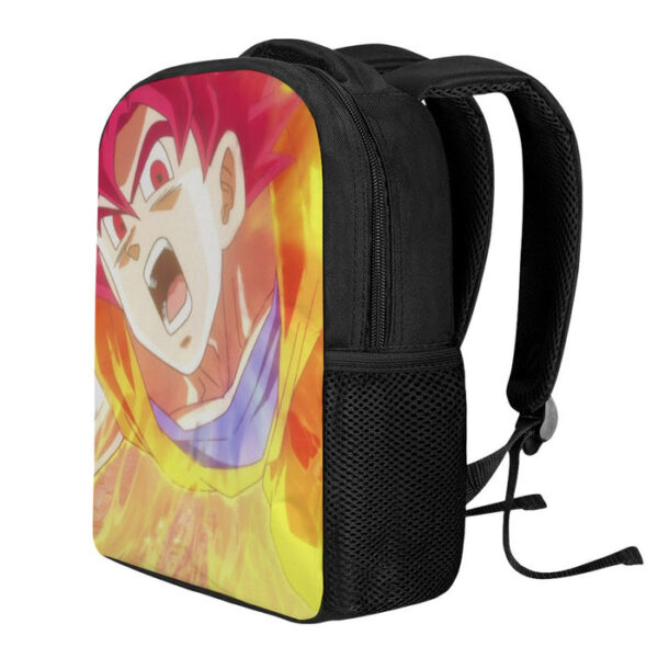 Dragon Ball Goku Super Saiyan Red God Face Portrait Print Backpack