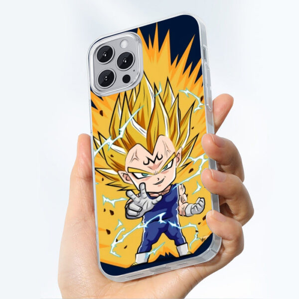 DBZ Majin Vegeta Super Saiyan Prince Power Aura Chibi Sketch Iphone 14 Case