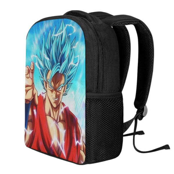 Dragon Ball Super Shirt  Goku Blue Lightning SSGSS Design Backpack